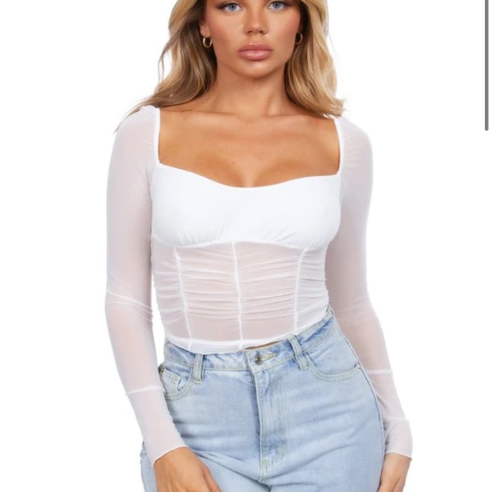 White mesh top